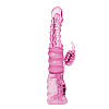 Розовый ротатор со стимулятором клитора Baile BW-020003-0101 (25,5 см)