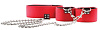 Чёрно-красный двусторонний ошейник с наручниками Reversible Collar and Wrist Cuffs Shots Media BV OU187RED