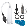 Мужской набор для любовных игр: вакуумная помпа, мастурбатор, эрекционные кольца, анальная пробка и вибропуля California Exotic Novelties HIS ULTIMATE
