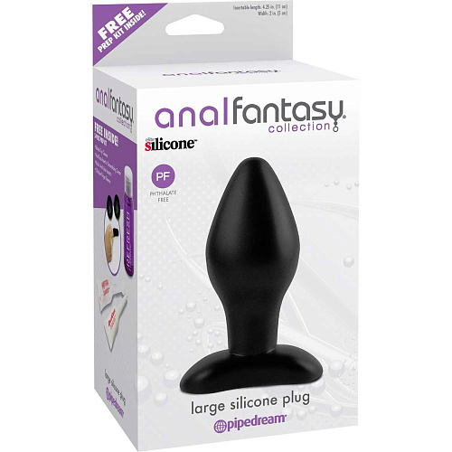 Чёрная анальная пробка среднего размера Pipedream Large Silicone Plug PD4604-23 (13 см)