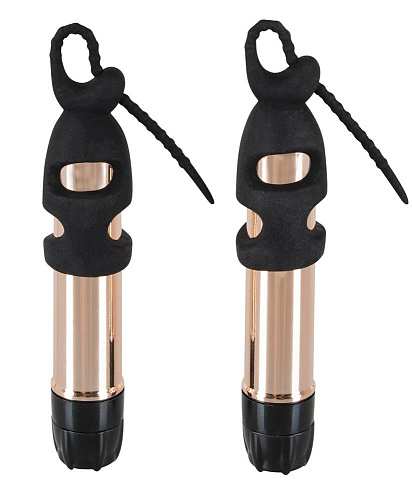 Чёрные с серебристым лассо для сосков со съемным вибромеханизмом Orion Silicone nipple clamps 0585866