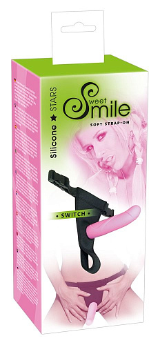 Розовый страпон на трусиках с регулируемыми бретелями Orion Smile 0504084 (16 см)