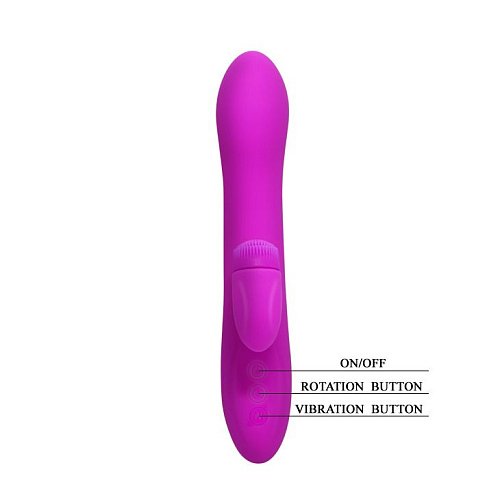 Лиловый вибратор со стимулятором клитора в виде пропеллера Baile Derrick BW-067001 (20,5 см)