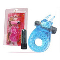 Голубое эрекционное кольцо с вибрацией и усиками для стимуляции клитора Sextoy 2011 00239-1