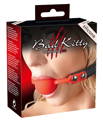 Красный силиконовый кляп-шар на чёрных ремешках Orion Red Gag silicone 24918693001