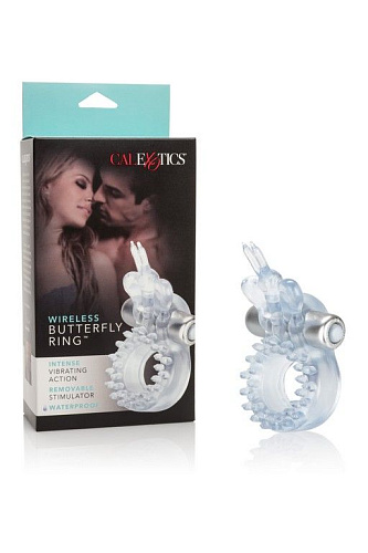 Прозрачное эрекционное кольцо с вибрацией California Exotic Novelties Wireless Butterfly Ring SE-1830-00-3