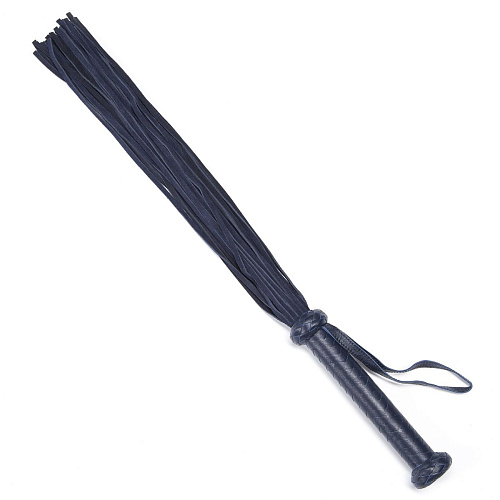 Тёмно-синий флоггер из кожи Fifty Shades of Grey DARKER LIMITED COLLECTION FLOGGER FS-65099 (66 см)