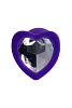 Фиолетовая анальная втулка с прозрачным кристаллом ToyFa Diamond Heart 357024 (7 см)
