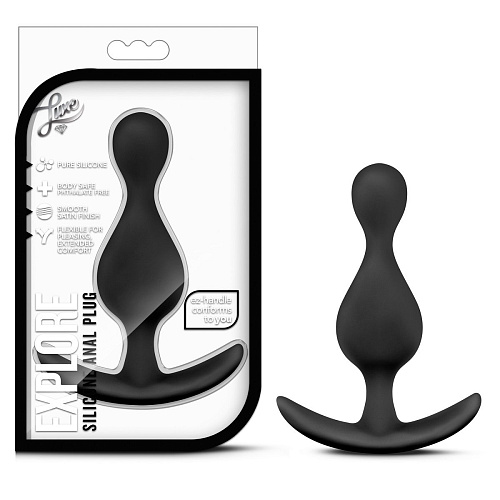 Чёрная фигурная анальная пробка Blush Novelties Luxe Explore BL-10485 (11,4 см)