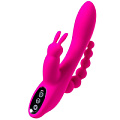 Ярко-розовый тройной вибростимулятор JOS SPANKY 783030 (21 см)