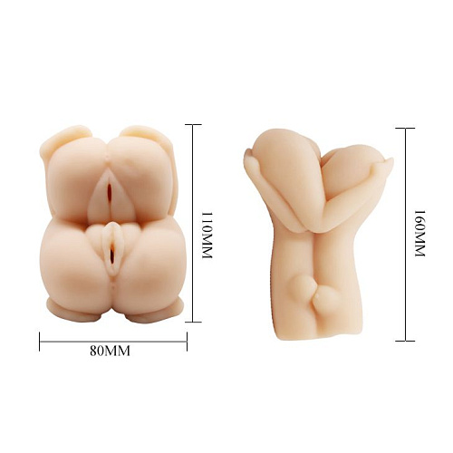 Мастурбатор телесного цвета в виде прижатых друг к другу вагин Baile Passion lady BM-009193-1