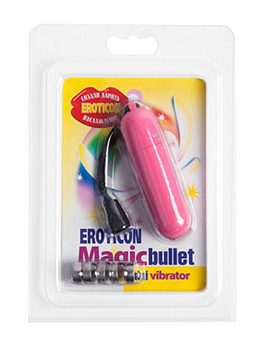 Розовая вибропуля со шнурком Eroticon 30315 (7 см)