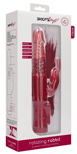 Красный вибратор-кролик Shots Media BV Rotating Rabbit SHTO002RED (23 см)