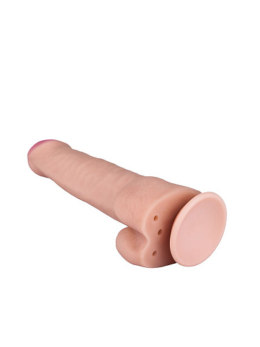 Телесный фаллоимитатор с мошонкой на присоске LOVETOY (А-Полимер) 818600 (20,5 см)