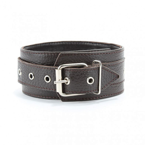 Широкий черный ошейник из мягкой кожи БДСМ арсенал 55029