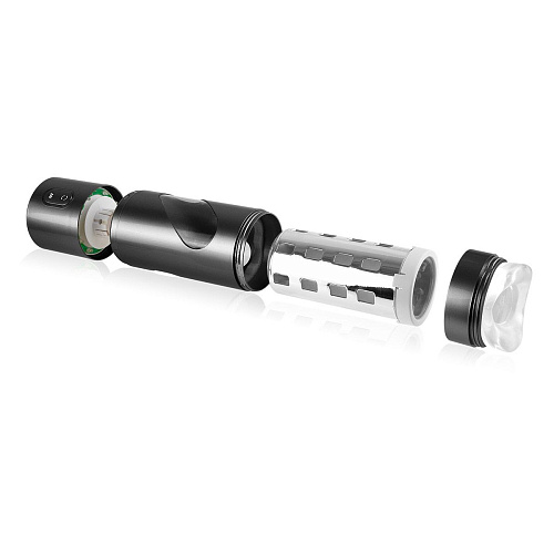 Перезаряжаемый мастурбатор-ротик чёрного цвета Pipedream Extreme Toyz Rechargeable Roto-Bator Mouth RD294