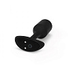 Чёрная пробка для ношения с вибрацией b-Vibe Snug Plug 2 BV-014-BLK (11,4 см)