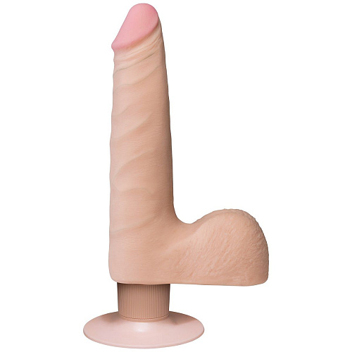 Телесный вибромассажёр Doc Johnson The Realistic Cock ULTRASKYN Vibrating 7” Slim 1160-20-BX (22,1 см)
