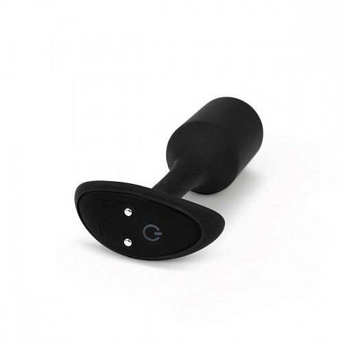 Чёрная пробка для ношения с вибрацией b-Vibe Snug Plug 2 BV-014-BLK (11,4 см)