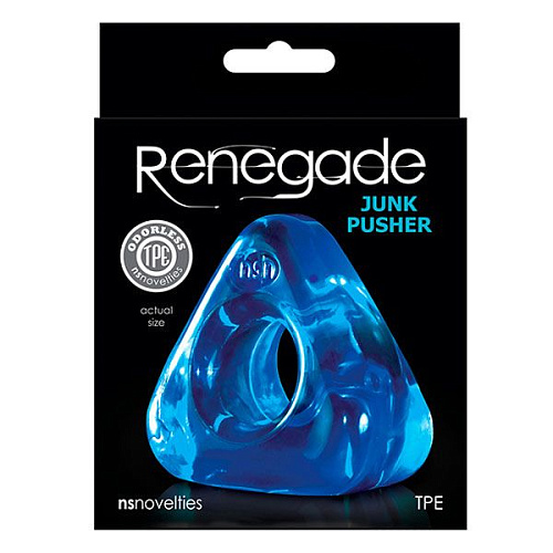 Синее треугольное эрекционное кольцо NS Novelties RENEGADE JUNK PUSHER NSN-1114-47