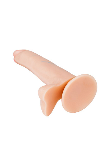 Реалистичный фаллоимитатор телесного цвета с мошонкой и подкрашенной головкой Сумерки богов №6 201-06 BX DD (16,5 см)