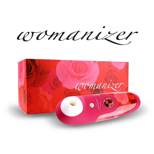 Красный бесконтактный стимулятор клитора Womanizer rose edition 0582166