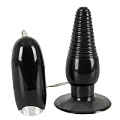 Анальная чёрная пробка с вибрацией и ротацией Ёska 0587605 (13 см)