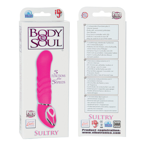 Ярко-розовый вибратор California Exotic Novelties Body Soul Sultry SE-4535-25-3 (16,7 см)