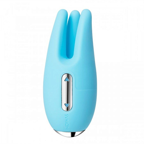 Голубой вибростимулятор клитора с подвижными щупальцами Svakom Cookie S6-BLUE