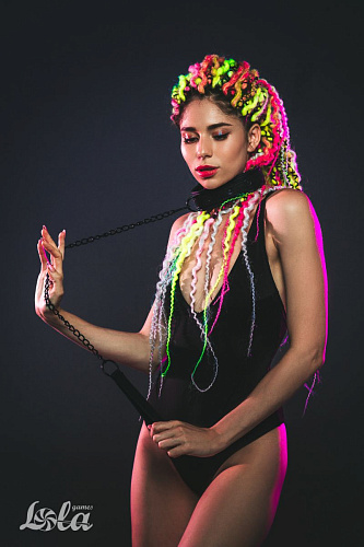 Чёрный ошейник с поводком Lola toys Kinky 1083-01lola