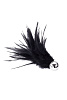 Чёрный перьевой эротический набор (наручники с цепочкой и кисточка-щекоталка) Romfun QS-002