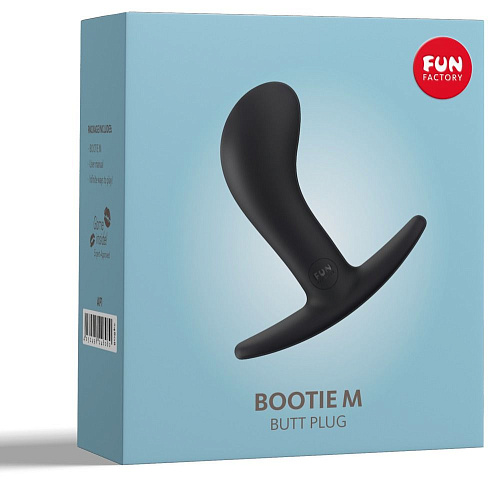 Чёрная анальная пробка Fun Factory Bootie M 24808 (9,3 см)