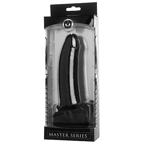 Чёрный кляп-страпон XR Brands Masters Mini Face Fuck Strap-On AD784 (14 см)