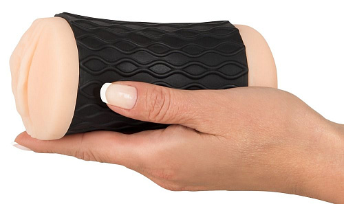 Двусторонний мастурбатор вагина и анус чёрно-телесного цвета Orion Nature Skin 05319360000