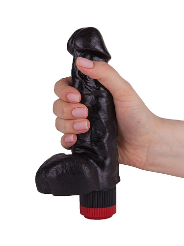 Чёрный фаллический вибромассажёр LOVETOY (А-Полимер) 411200 (17,8 см)