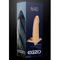 Полый фаллоимитатор телесного цвета на регулируемых ремешках EGZO MAD FH006