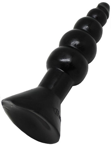 Чёрная гелевая анальная ёлочка Eroticon 30161-1 (17 см)