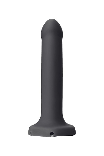 Чёрный фаллос с имитацией эякуляции Strap-on-me Silicon Cum Dildo L 6013267 (19,6 см)