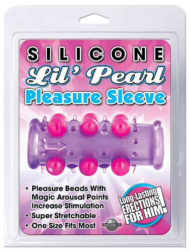 Фиолетовая насадка Pipedream Silicone Lil  Pearl Pleasure Sleeve PD2217-12