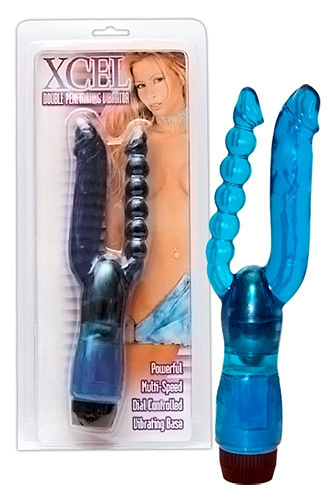 Вибратор голубого цвета Seven Creations Xcel-Vibratorl 2K329CBLU-BCD (25 см)