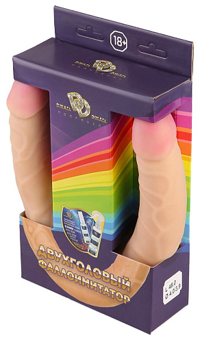 Телесный двухсторонний фаллоимитатор-реалистик Сумерки богов 3206-08 BX DD (56,5 см)