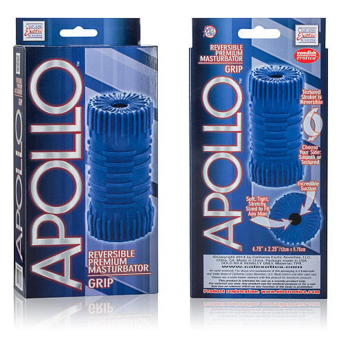 Синий мастурбатор California Exotic Novelties APOLLO GRIP BLUE SE-0957-20-3