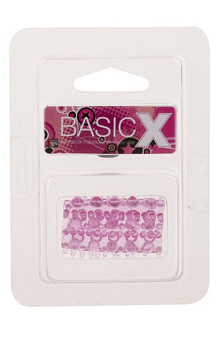 Фиолетовая насадка на пенис с шипами и шишечками Dream Toys BASICX TPR SLEEVE PINK 0.7INCH 20683