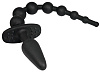 Чёрная анальная цепочка с пробочкой на конце Orion 0504610 (32 см)