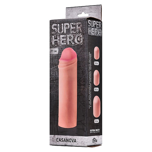 Фаллоудлинитель телесного цвета Lola toys SUPER HERO Casanova 700109lola (18 см)