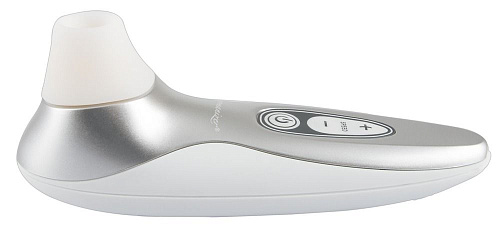 Бело-серебристый бесконтактный стимулятор клитора Womanizer Pro40 0587451