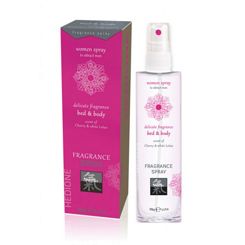 Спрей с феромонами для тела и белья Shiatsu с ароматом вишни и белого лотоса 67090