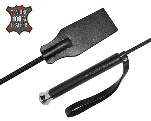 Чёрный стек с кожаной ручкой Sitabella 3030-1 (58 см)