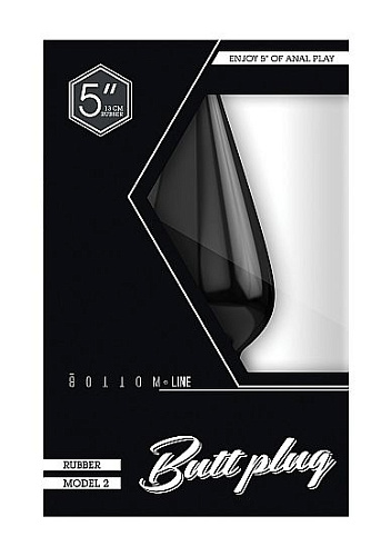 Чёрный широкий анальный стимулятор Shots Media BV Bottom Line Model 2 BTM006BLK (13 см)