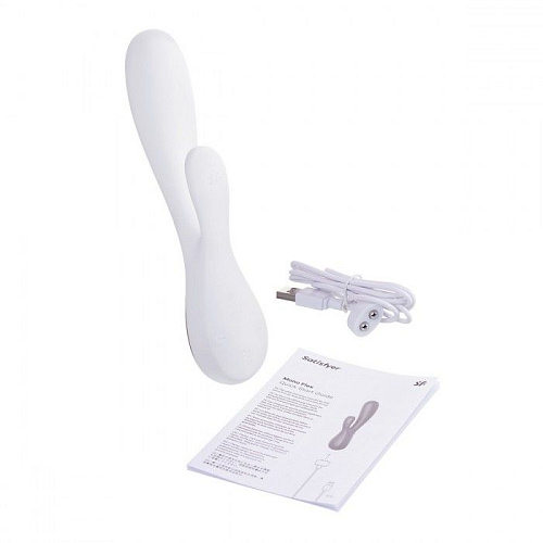 Белый вибратор-кролик с управлением через приложение Satisfyer Mono Flex J2018-87-2 (20,4 см)